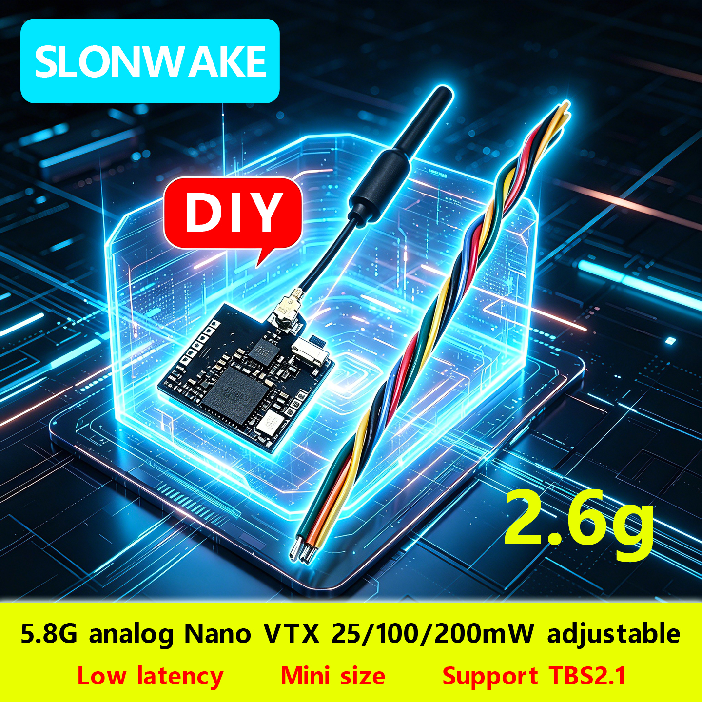 Drone Receiver - SLONWAKE Nano 5.8G 48CH 200mW Micro