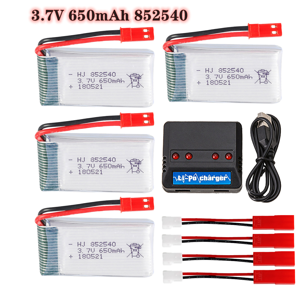 Drone Charger - 3.7v 650mAh 852540 Lipo Battery +4