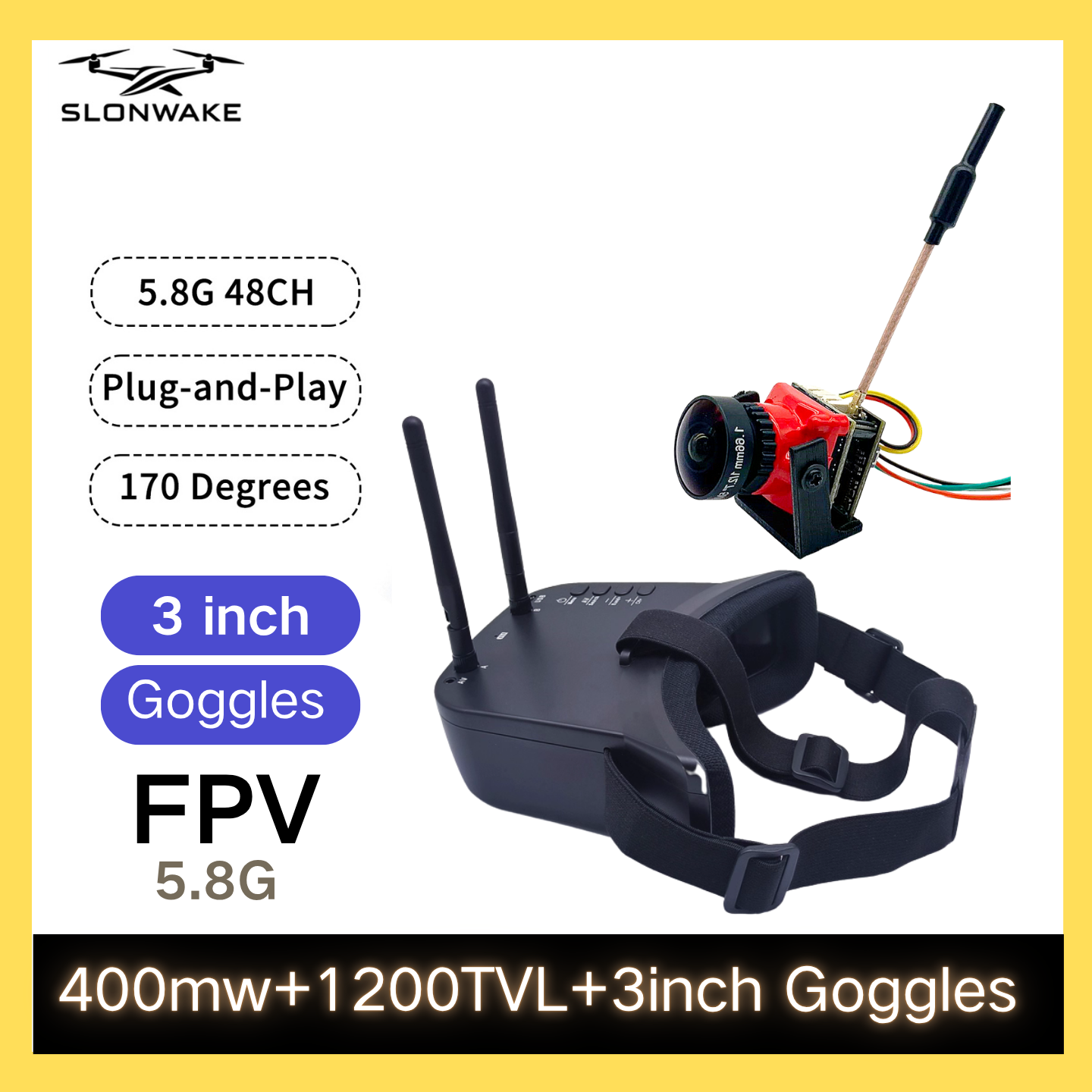 Drone Receiver - SLONWAKE 5.8G 48CH FPV 400mw VTX