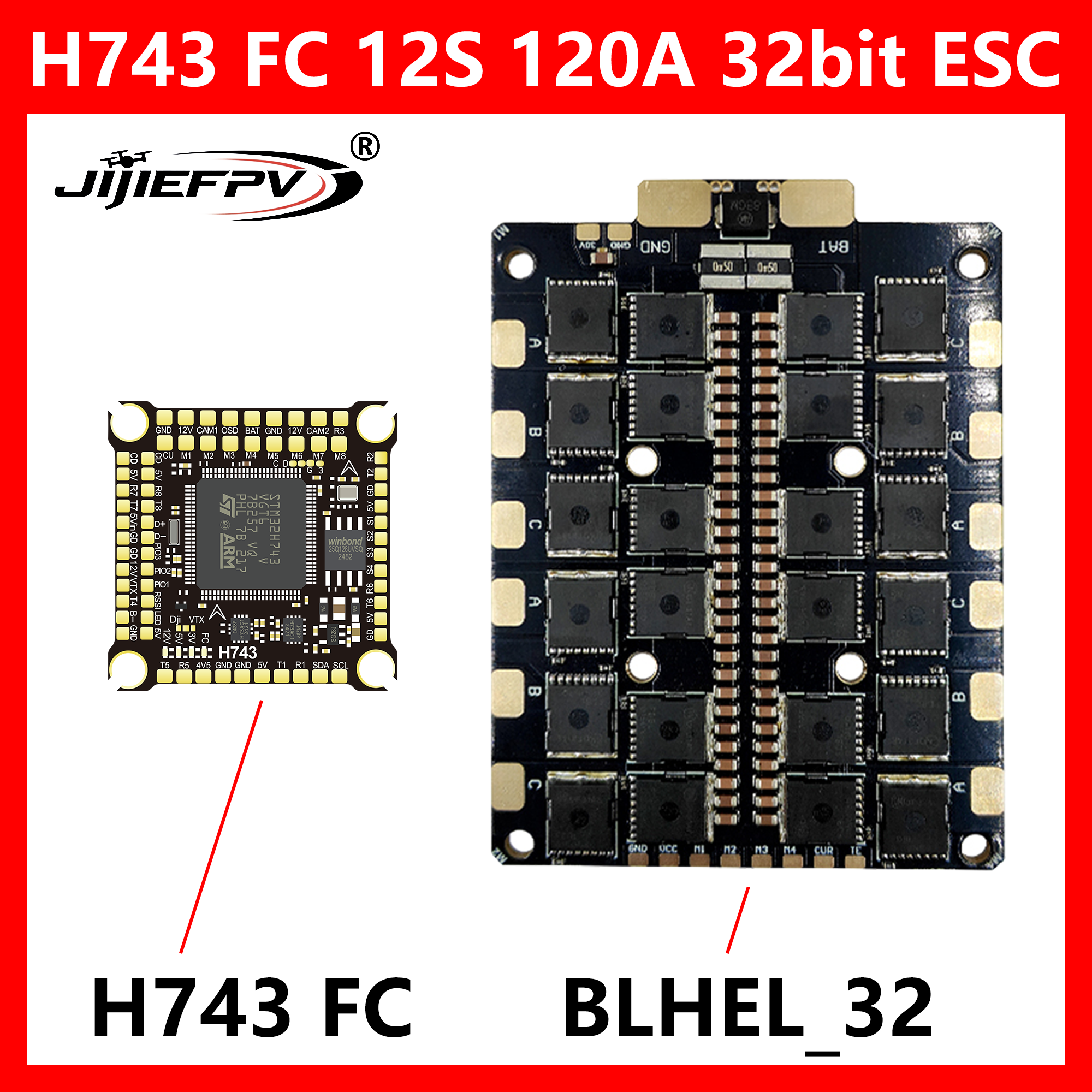 JIJIEFPV BLHEL_32 12S 120A 32b - Drone Power Distribution Board recension och pris