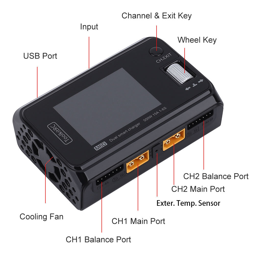 ToolkitRC M6D V3 500W 15A Dual - Drone Charger recension och pris