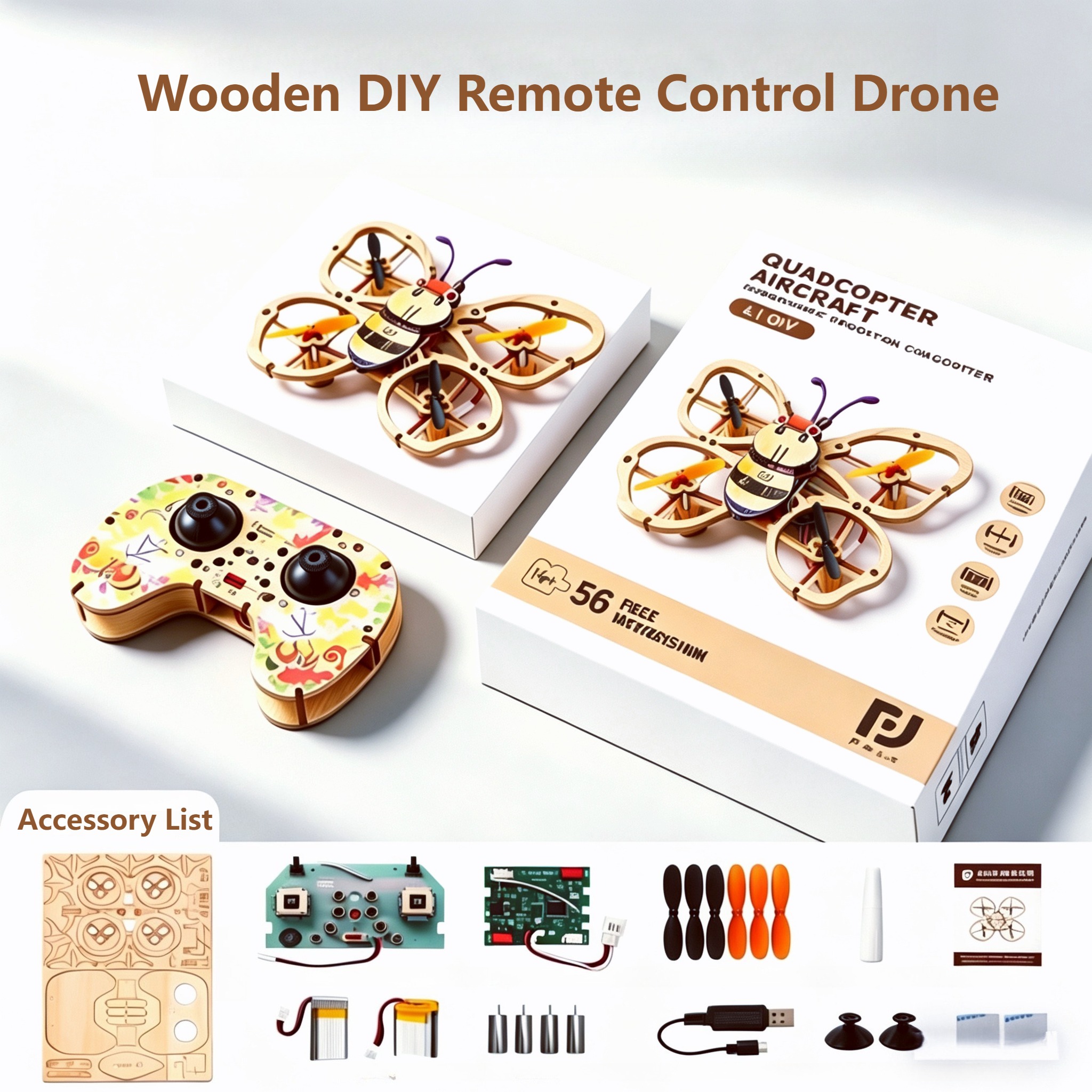 2026 New Wooden DIY Assembled  - Drone Battery recension och pris