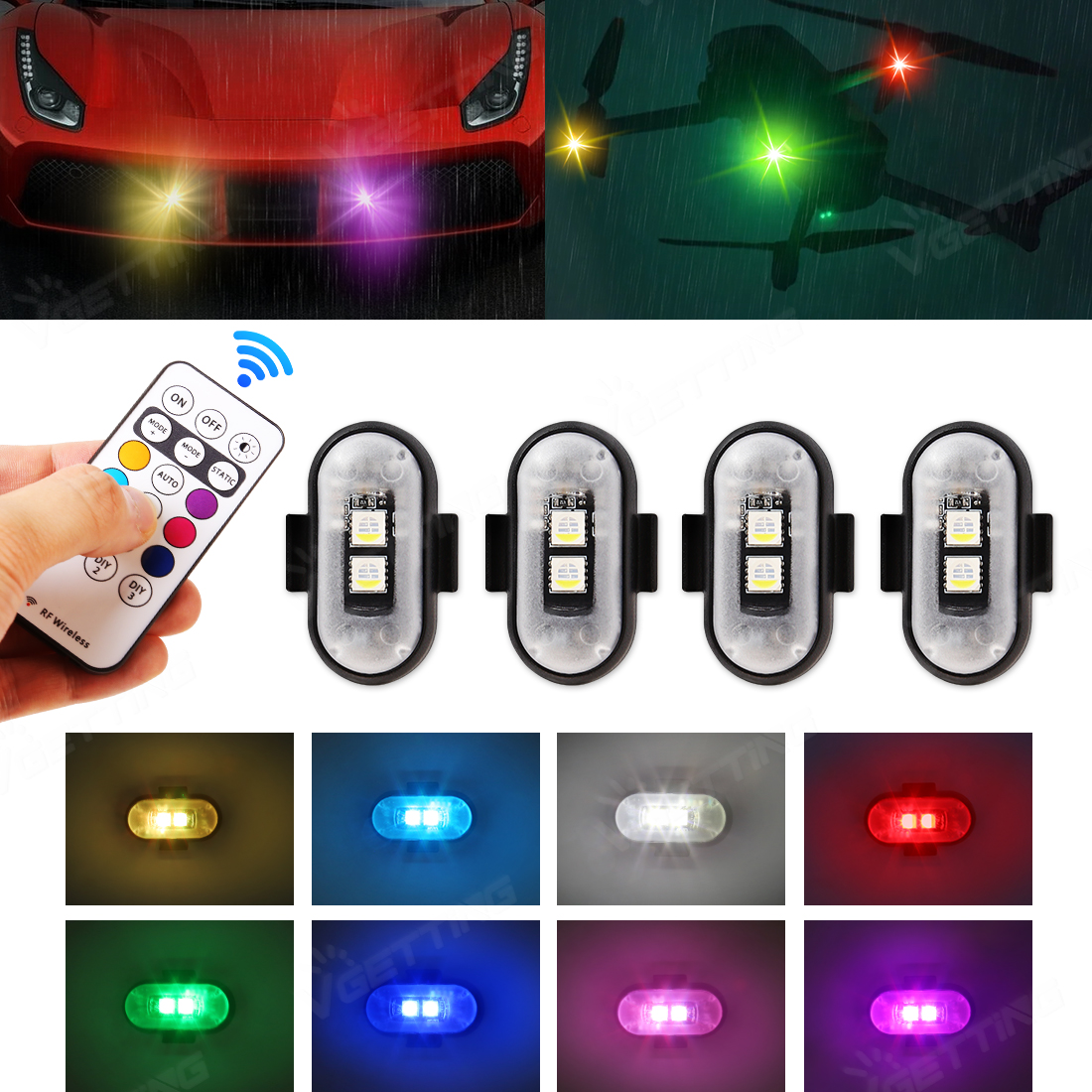 4Pcs Mini Drone Strobe Light 8 - Drone Led Light recension och pris