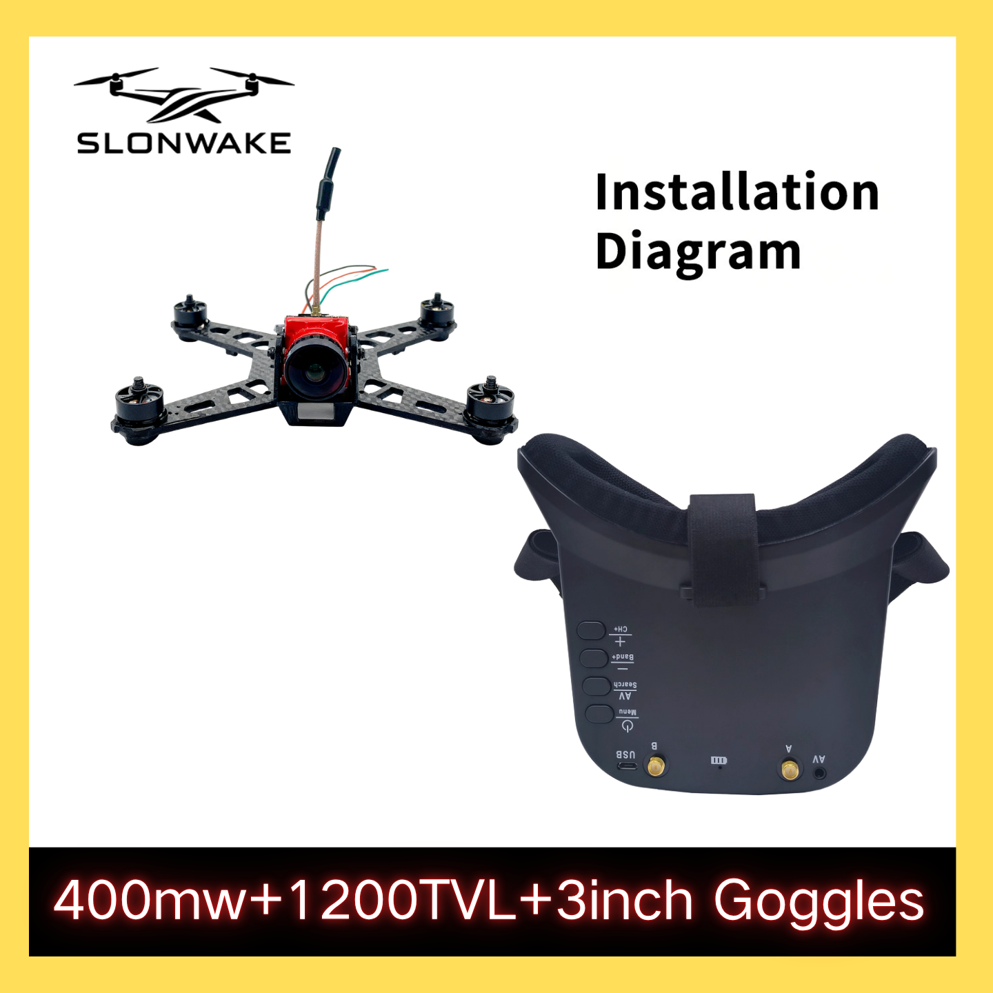 SLONWAKE 5.8G 48CH FPV 400mw V - Drone Receiver recension och pris