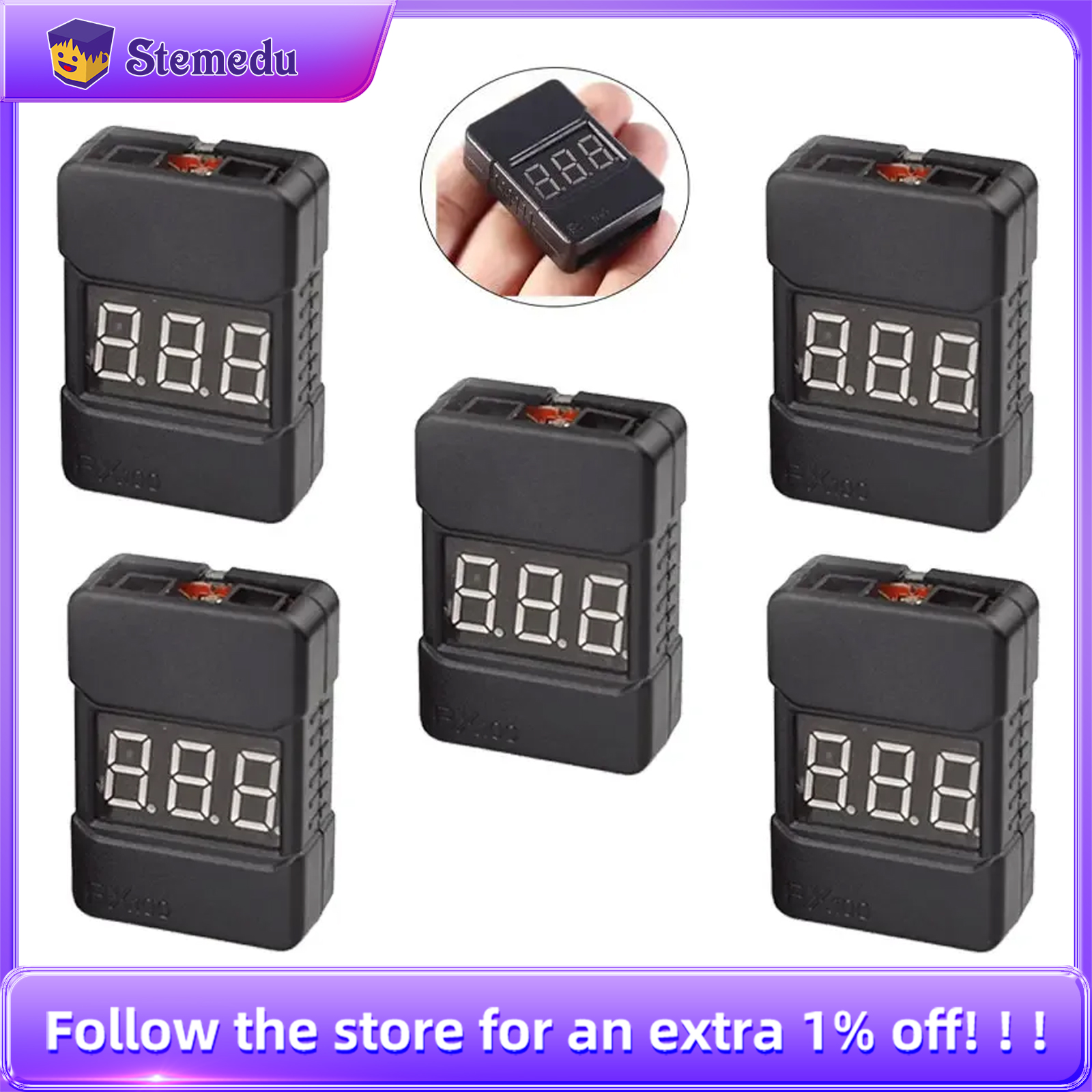 BX100 1-8S Lipo Battery Voltag - Drone Buzzer recension och pris