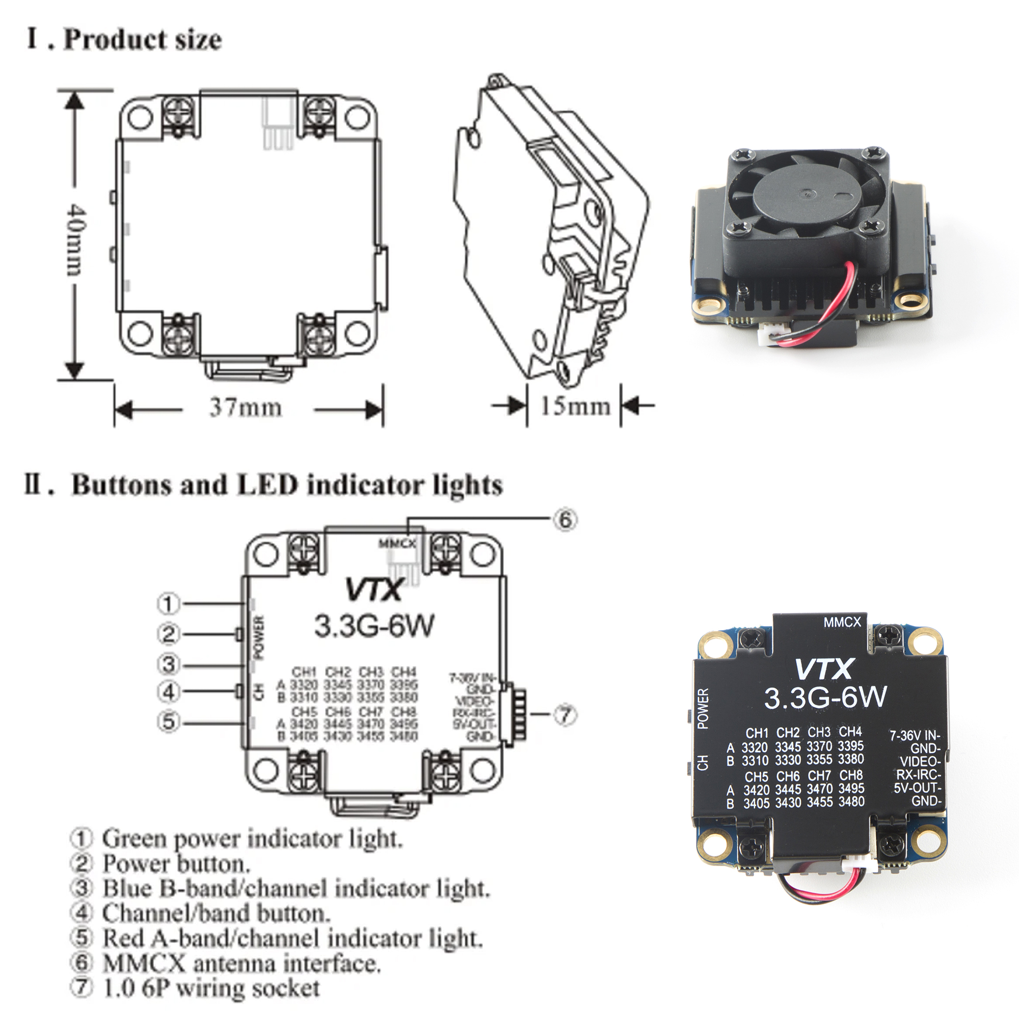 FPV Video Transmitter 3.3G 6W  - Drone Transmitter recension och pris