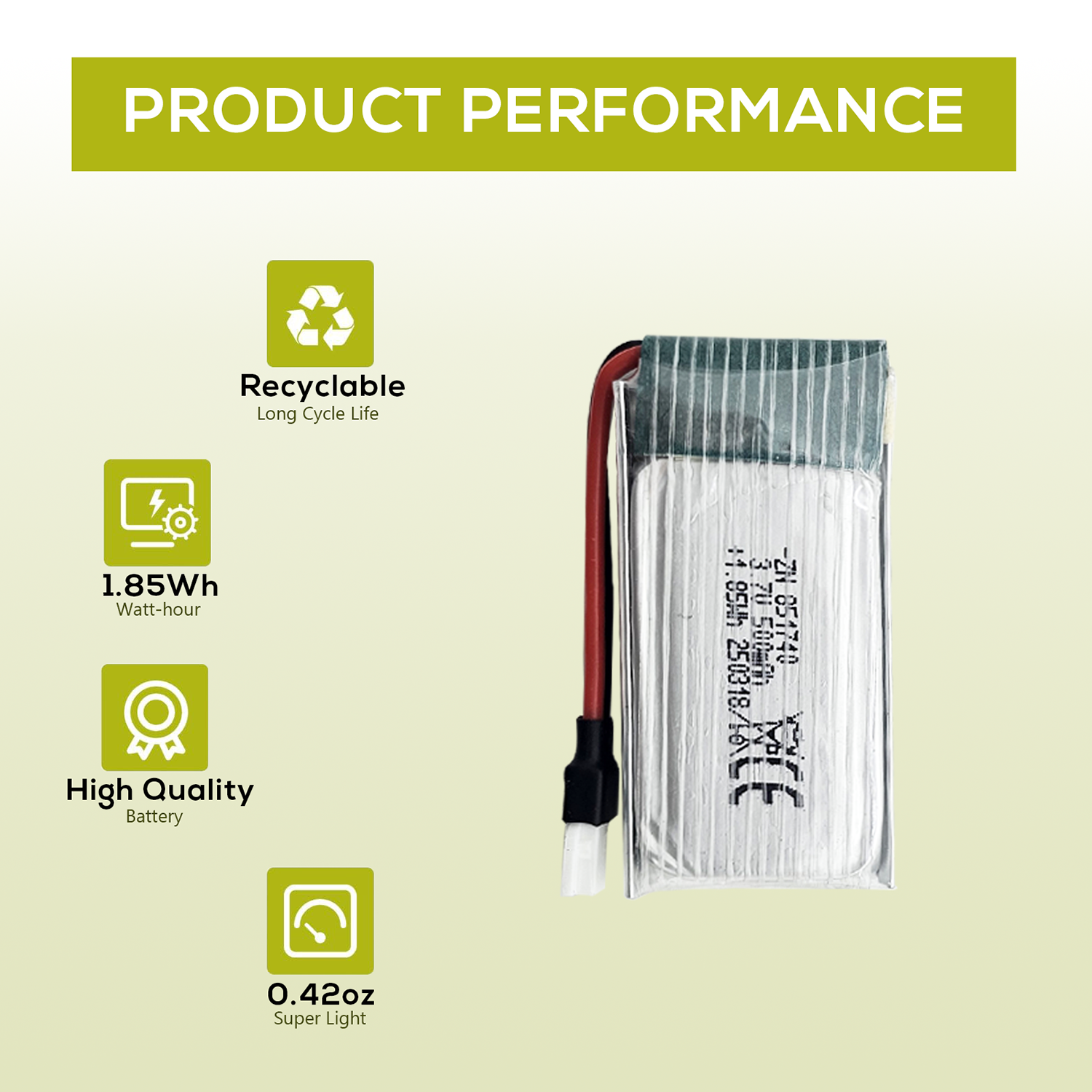 5Pcs 3.7V 500mAh LiPo Batterie - Drone Charger recension och pris